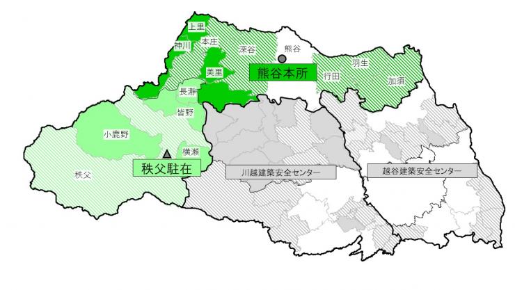 熊谷建築安全センター管内図