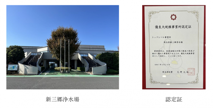 浄水場と認定証