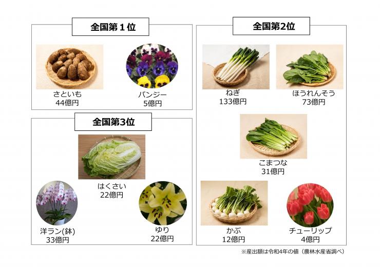 埼玉県産農産物の農業産出額