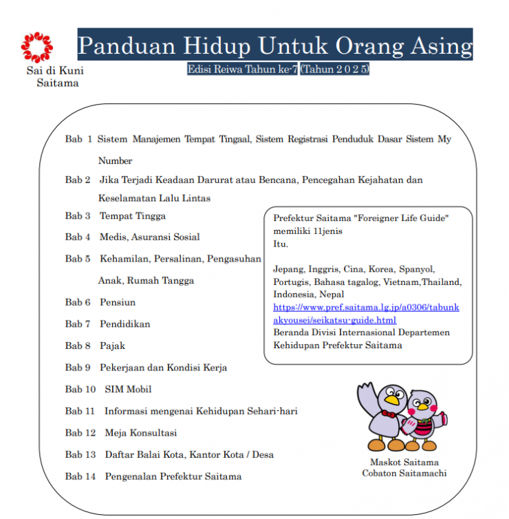 2025年生活ガイド表紙（インドネシア語）