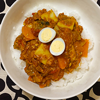 アルファ米の鯖缶トマトカレーの画像