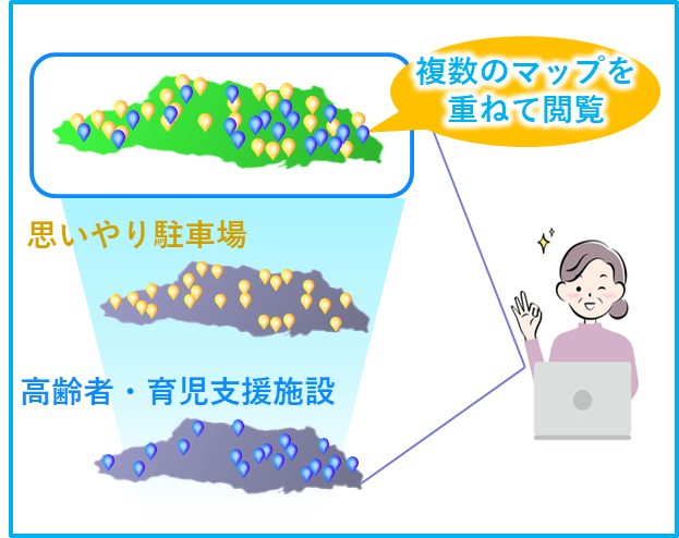 埼玉県GISマップの重ね合わせ