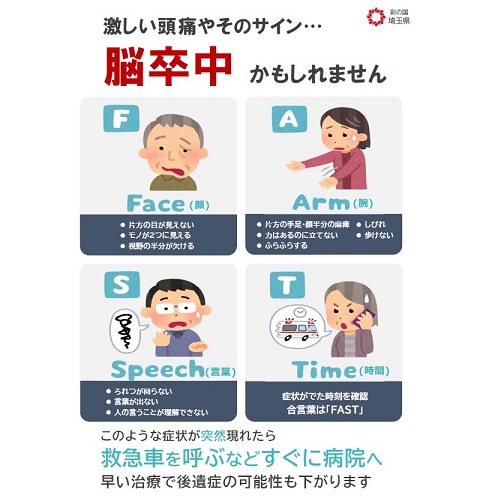 「その症状、脳卒中かもしれません」のポスターの画像