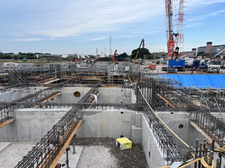 基礎地中梁配筋写真