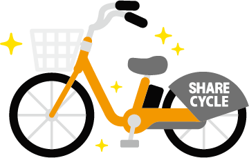 シェアサイクル自転車のイラスト