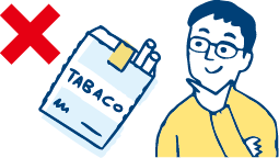 禁煙を検討する男性のイラスト