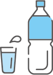水の入ったコップとペットボトルのイラスト