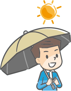 日傘を差す人のイラスト