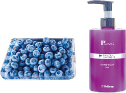 ブルーベリー、ハンドソープの写真