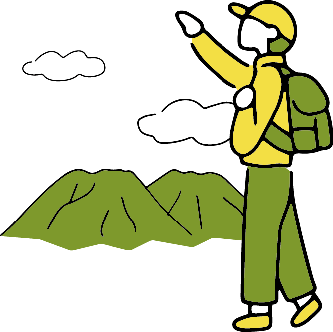 登山をする人のイラスト