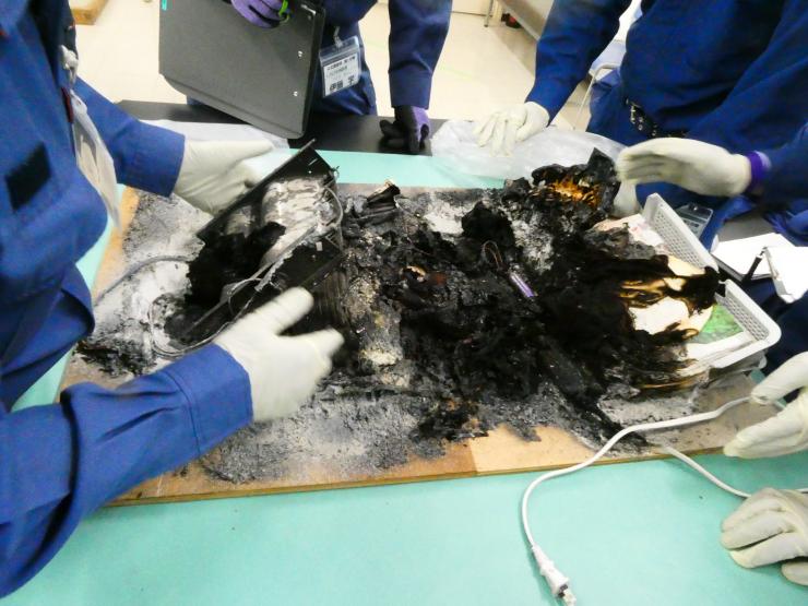 電気機械器具等焼損物の鑑識実習