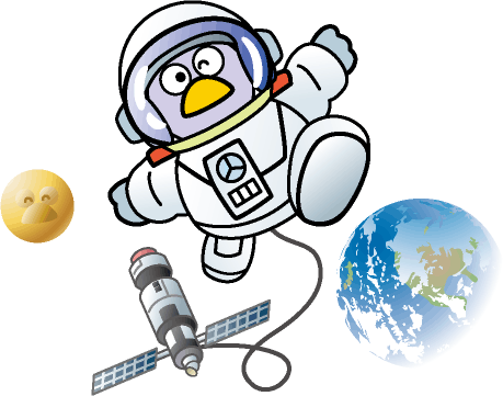 宇宙服を着ているコバトンのイラスト