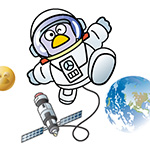 宇宙服を着ているコバトンのイラスト