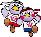 ねんりんピックを応援するコバトン、さいたまっちのイラスト