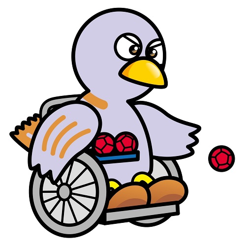 ボッチャをするコバトンの画像