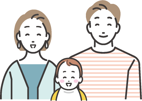 こどもと里親夫婦のイラスト