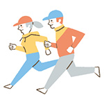ランニングをしている人たちのイラスト