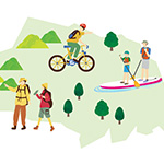 埼玉県内でたくさんのアクティビティを楽しめるイメージイラスト