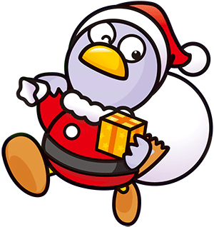 サンタの格好をしたコバトン