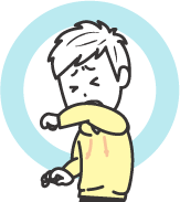 袖で口を覆うイラスト