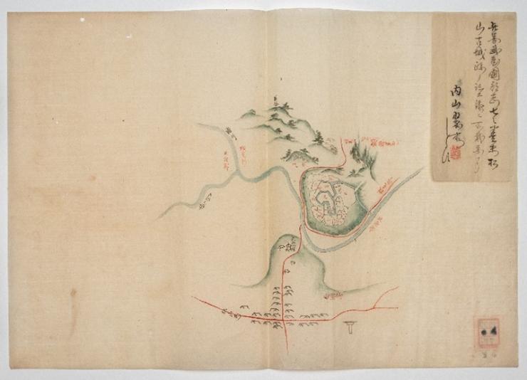 古城跡近傍図（松山城）(小室家文書）