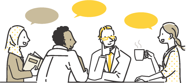 外国人が話しているイラスト