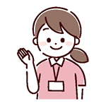 ジョブセンターを案内する女性のイラスト