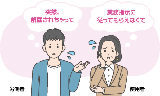 労働者・突然、解雇されちゃって／使用者・業務指示に従ってもらえなくて