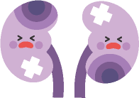 弱った腎臓のイラスト