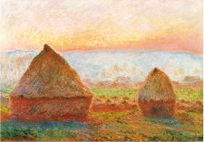 クロード・モネ《ジヴェルニーの積みわら、夕日》(1888-1889年)の写真