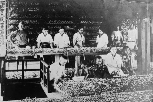 昭和初頭の養蚕風景