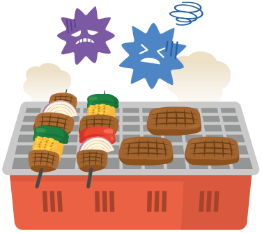 バーベキューでよく焼いているイラスト