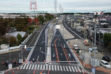 工事中の道路の写真