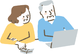 シニアの男性と女性のイラスト