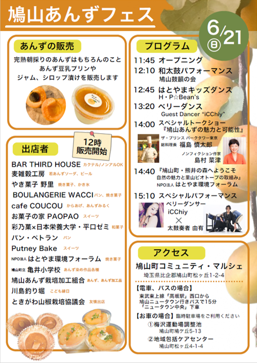鳩山あんずフェスチラシ裏面