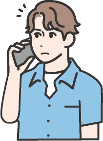 男性が電話で相談するイラスト