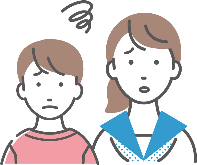 困った子どもたちのイラスト