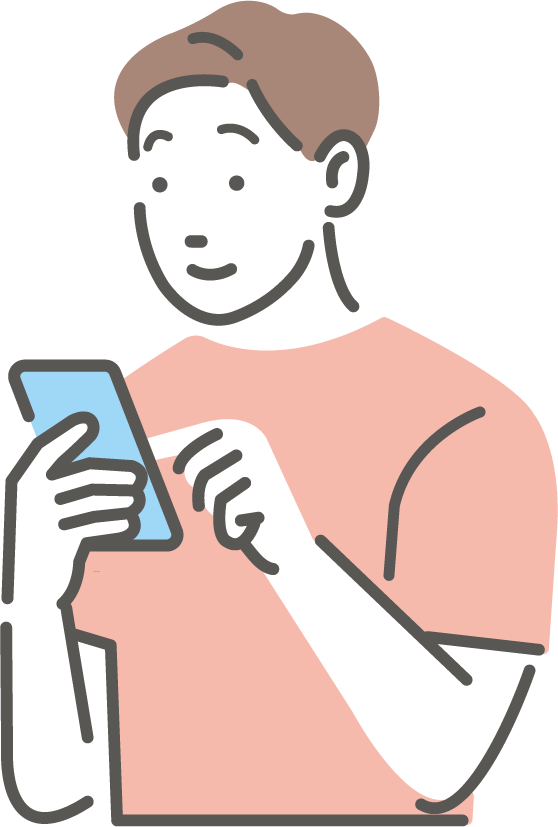 大人がスマートフォンを触るイラスト