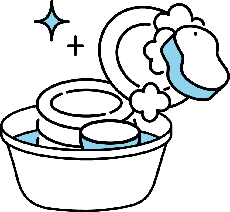 食器洗いのイラスト