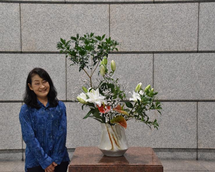 8月3日生け花の先生