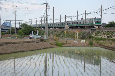 川越線　川越側のカーブ