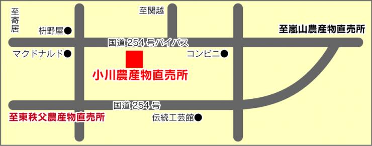 小川農産物直売所の案内図