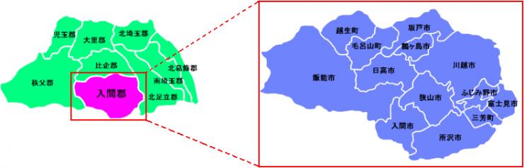 川越農林振興センターが所管する地域