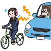 ヘッドホンしながら運転のイラスト